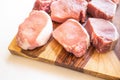 Boneless raw pork loin chops close up Royalty Free Stock Photo