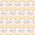 Bones and birds in a seamless pattern Royalty Free Stock Photo