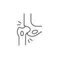 Bones broken injury icon. Simple line, outline  of human skeleton icons for ui and ux, website or mobile application on Royalty Free Stock Photo