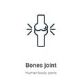 Bones joint outline vector icon. Thin line black bones joint icon, flat vector simple element illustration from editable human