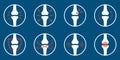 Bones Pain Silhouette Icon Set. Bone Injury, Arthritis, Osteoporosis, Inflammation Pictogram. Ache of Knee, Hand, Leg