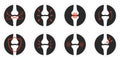 Bones Pain Silhouette Icon Set. Bone Injury, Arthritis, Osteoporosis, Inflammation Pictogram. Ache of Knee, Hand, Leg