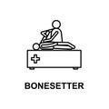 bonesetter icon. Element of treatment with name for mobile concept and web apps. Thin line bonesetter icon can be used for web and