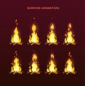 Bonfire animation sprites Royalty Free Stock Photo