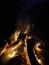 Bonfire and balefire. Village life. Abandoned places. Forgotten people. natural living.