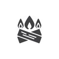 Bonfire burning vector icon