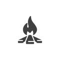 Bonfire burning vector icon