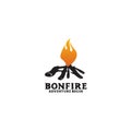 Bonfire camp icon logo design vector template