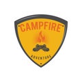 Bonfire Campfire Camp Fire place wood flame vintage retro Royalty Free Stock Photo