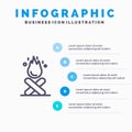 Bonfire, Campfire, Camping, Fire Blue Infographics Template 5 Steps. Vector Line Icon template Royalty Free Stock Photo