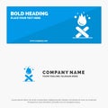 Bonfire, Campfire, Camping, Fire SOlid Icon Website Banner and Business Logo Template