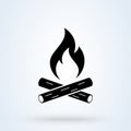 Bonfire campfire. vector Simple modern icon design illustration Royalty Free Stock Photo