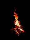 Bonfire during camping night outdoor copy space vertical orientation