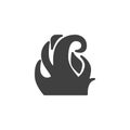 Bonfire, fire flame vector icon