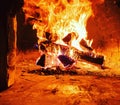 bonfire, fire, Russian stove, fireplace