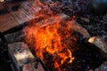 Bonfire and firewood, fire, coal Royalty Free Stock Photo