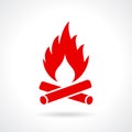 Bonfire flame vector icon