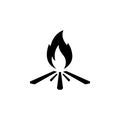 Bonfire icon flat vector design Royalty Free Stock Photo