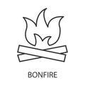 Bonfire icon or logo line art style.