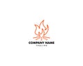 Bonfire icon logo vector illustration, Campfire logo