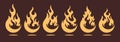 Bonfire icon set. Design element Royalty Free Stock Photo