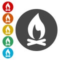 Bonfire Icon, Vector Illustration of a Fire Icon