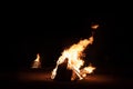 Bonfire at Jewish holiday of Lag Baomer Royalty Free Stock Photo