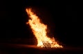 Bonfire at Jewish holiday of Lag Baomer Royalty Free Stock Photo