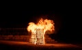 Bonfire at Jewish holiday of Lag Baomer Royalty Free Stock Photo