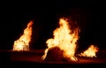 Bonfire at Jewish holiday of Lag Baomer, the day of commemorate the death of Rabbi Shimon Bar Yochai Royalty Free Stock Photo