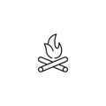 Bonfire line icon vector