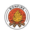 Bonfire Logo Design Vintage Emblem Vector illustration Badge Symbol Icon
