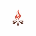 Bonfire Logo Vector. Fire Simple Logo. Campfire Logo Design, Bonfire Vector, Adventure Camp Outdoor Wood Flame