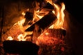 bonfire in the night, embers, wallpaper vintage, clouse up Royalty Free Stock Photo
