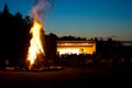 Bonfire at outdoor concert