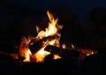 Bonfire during summer night in Michigan Royalty Free Stock Photo