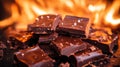 Bonfire toffee in front of a burning fireplace. Royalty Free Stock Photo