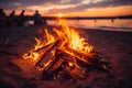 Bonfire warmth amidst sunset hues, sunrise and sunset wallpaper
