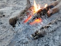 Bonfire on sand, adobe rgb Royalty Free Stock Photo