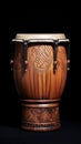 Bongo Drum on a Black Background. Traditional percussion musical instrument of Afro-Cuban and Latin American culture Royalty Free Stock Photo