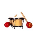 Bongo drums & maracas Royalty Free Stock Photo