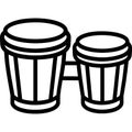 Bongo drums outline icon vector AI generated Royalty Free Stock Photo