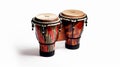 Bongo drums on white background Royalty Free Stock Photo