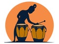Bongo Silhouette Art for Creative Projects Royalty Free Stock Photo