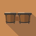 Bongos musical instrument, flat icon Royalty Free Stock Photo