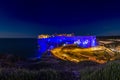 Bonifacio cityscape by night - The walls in blue