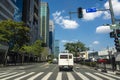 Bonifacio Global City, Taguig, Metro Manila - Beautiful modern city scene with a stoplight and well painted crosswalk
