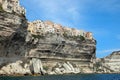 Bonifacio and the houses on the cliffed coast in Corsica Island Royalty Free Stock Photo