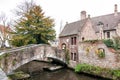 Bonifacius Bridge at Hof Arents Sqaure in center of Bruges. Belgium