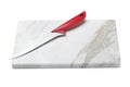 Boning knife and marble board isolated